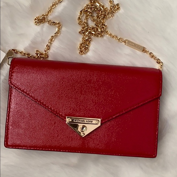 Envelope Clutch Michael Kors Red Clutch Bag NWOT Michael Kors